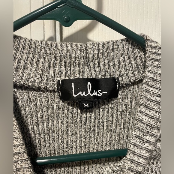 Lulu’s Gray Ribbed Midi Sweater Dress - Picture 3 of 3